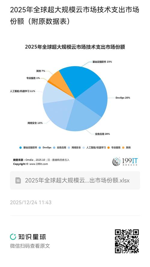 2025年全球超大规模云市场技术支出市场份额